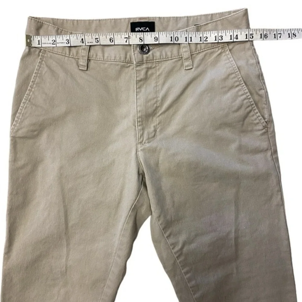 RVCA Men's Size 29 All Time Chino‎ Pants Khaki Straight Fit Cotton Blend